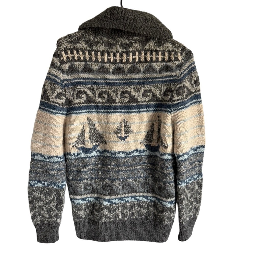 Faherty Sailboat Cowichan Alpca Blend Cardigan, Size Small - Picture 4 of 8